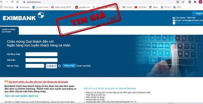 Người dân cảnh giác với chiêu làm giả trang web của ngân hàng
