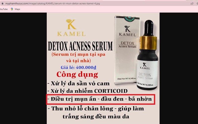 Serum Kamel Detox Acnes có khả năng làm trắng da không?
