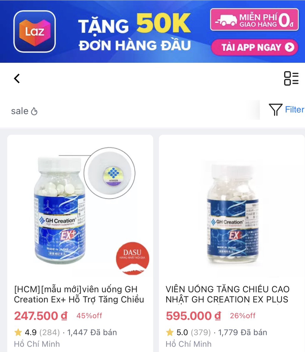 Bài 4 Tràn lan thực phẩm chức năng không rõ nguồn gốc trên Lazada