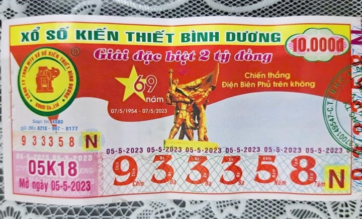 Xổ số kiến thiết Bình Dương phát hành sai thông tin lịch sử trên vé số