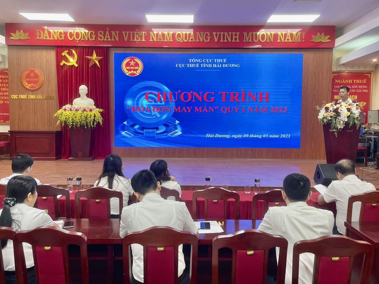 Cục Thuế tỉnh Hải Dương tổ chức quay số trúng thưởng Chương trình Hóa đơn may mắn quý I2023