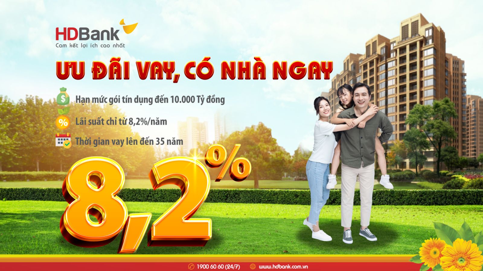Vay mua nhà lãi suất chỉ từ 82%năm tại HDBank 