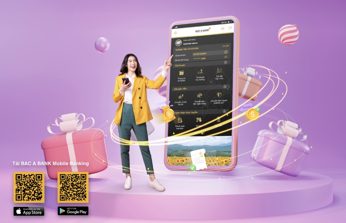 Thảnh thơi giao dịch - thoả thích nhận  quà cùng BAC A BANK