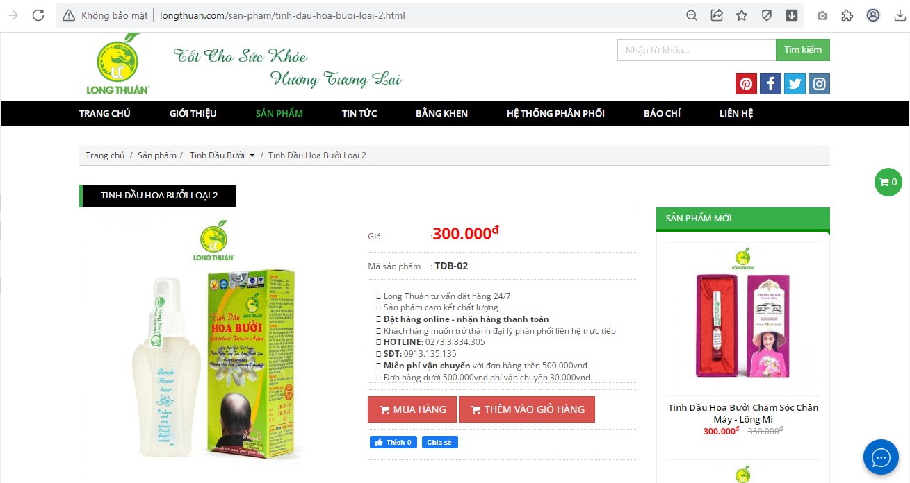 Đình chỉ lưu hành thu hồi toàn quốc lô sản phẩm Tinh dầu hoa bưởi kém chất lượng 