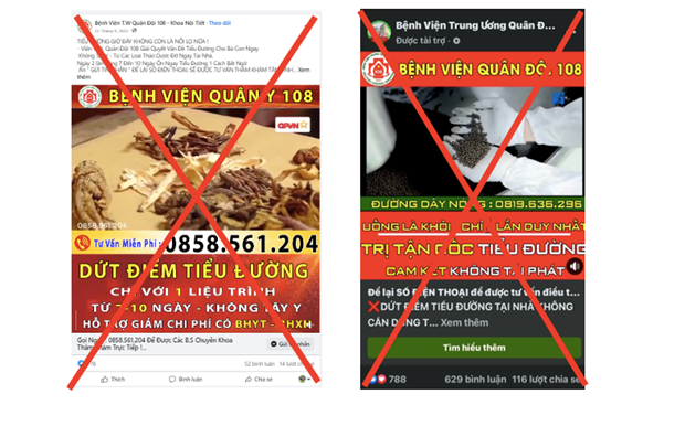 Lập các fanpage mạo danh Bệnh viện 108 để lừa đảo