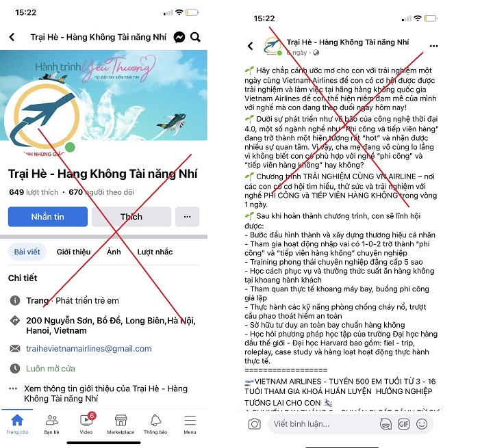 Sử dụng hình ảnh trái phép của hãng hàng không để lừa đảo chiếm đoạt tài sản