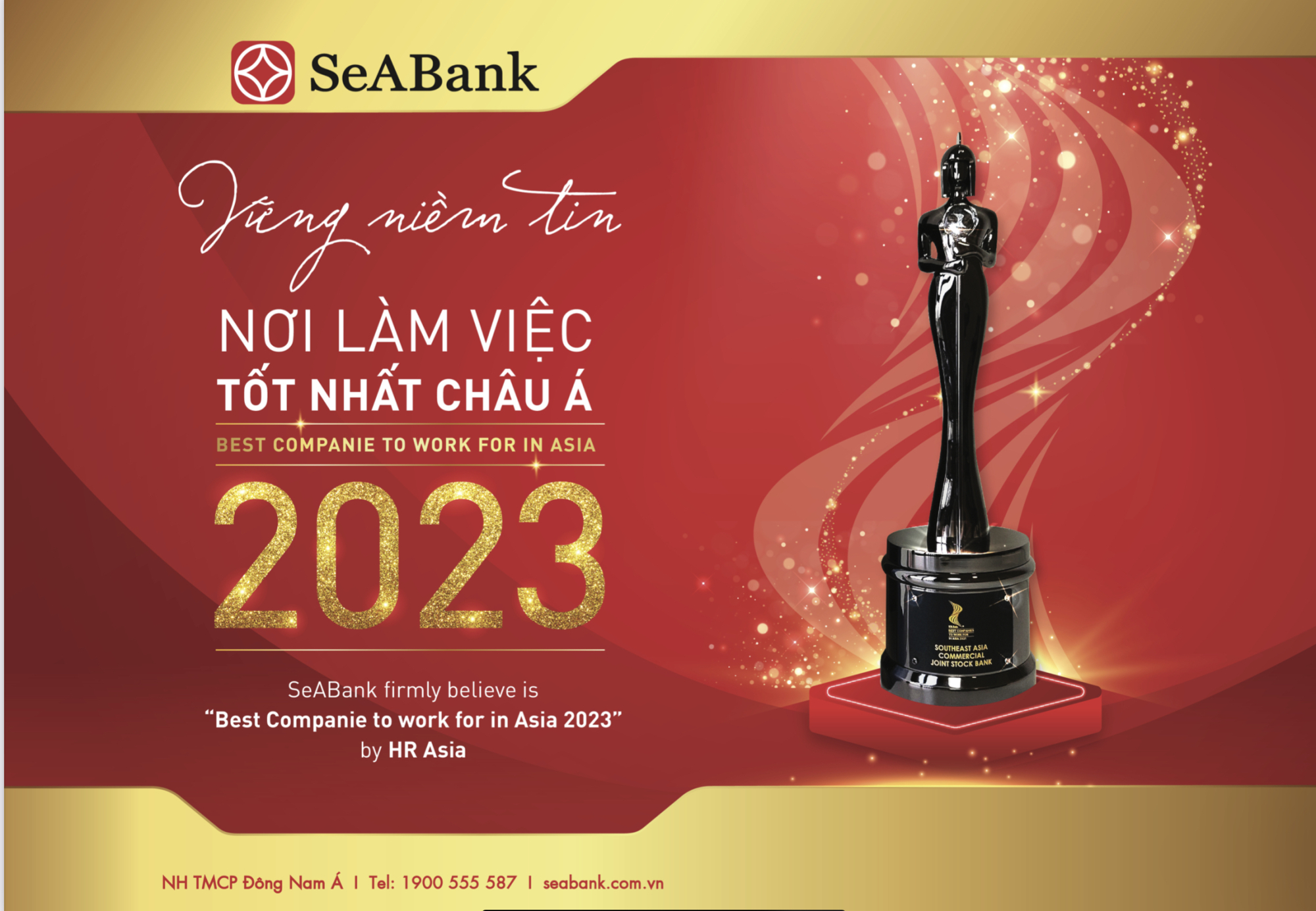 SeABank ba năm liên tiếp được vinh danh “Nơi làm việc tốt nhất châu Á”