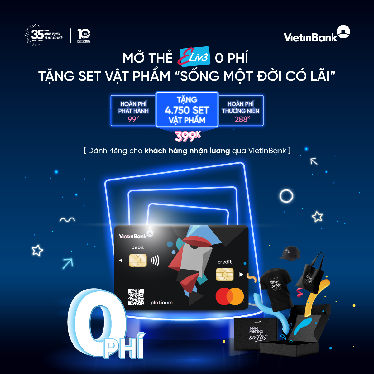 Ưu đãi đến 786.000 VND dành cho khách hàng nhận lương qua Vietinbank