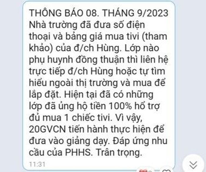 Khánh Hòa Một trường học phải trả lại tiền mua tivi và tiền xây khuôn viên cho phụ huynh