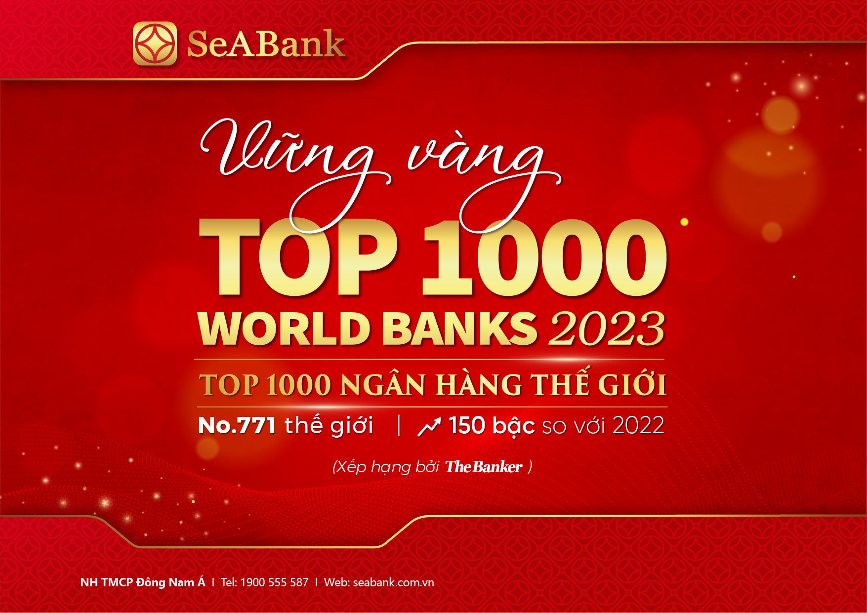 SeABank tăng 150 bậc trong bảng xếp hạng “Top 1000 Ngân hàng thế giới”