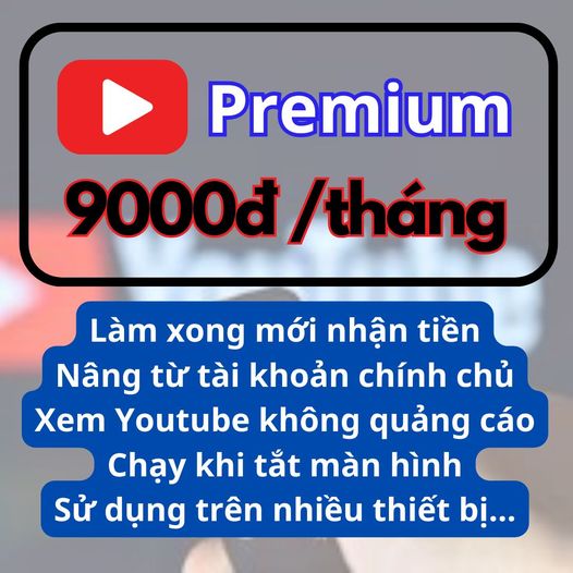 Cảnh giác khi mua gói Youtube Premium 9.000 đồngtháng