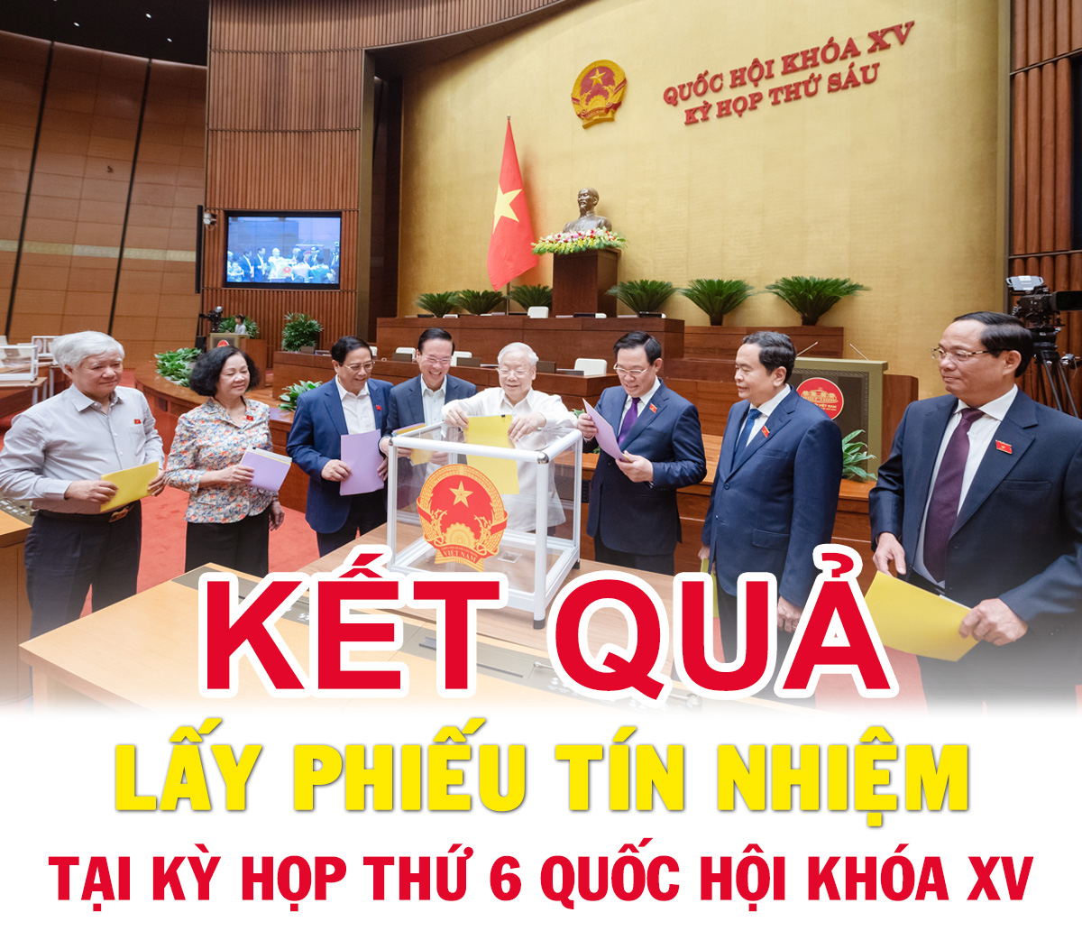 Công bố kết quả lấy phiếu tín nhiệm 44 người giữ chức vụ do Quốc hội bầu, phê chuẩn