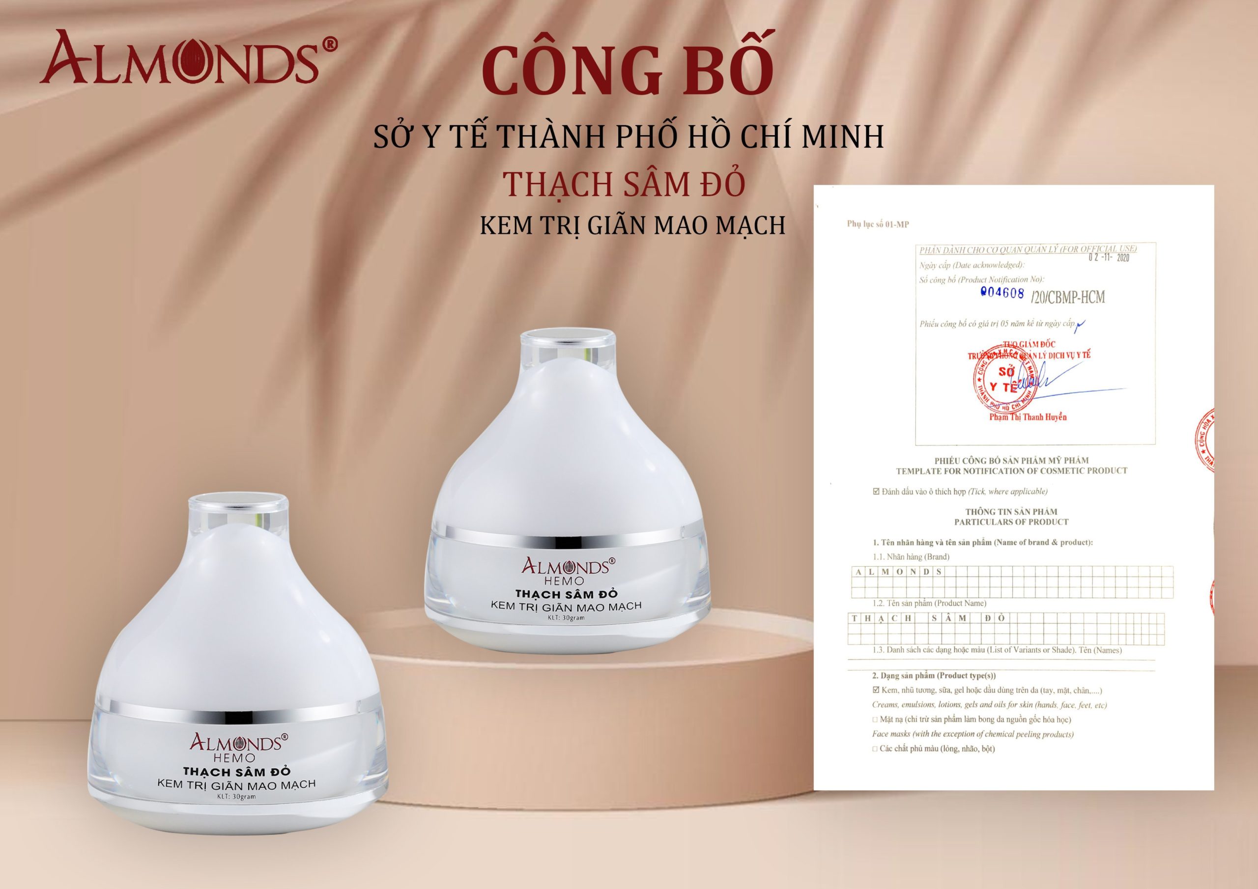 Cục Quản lý Dược yêu cầu Sở Y tế TPHCM kiểm tra, xử lý với nhãn hàng mỹ phẩm Almonds