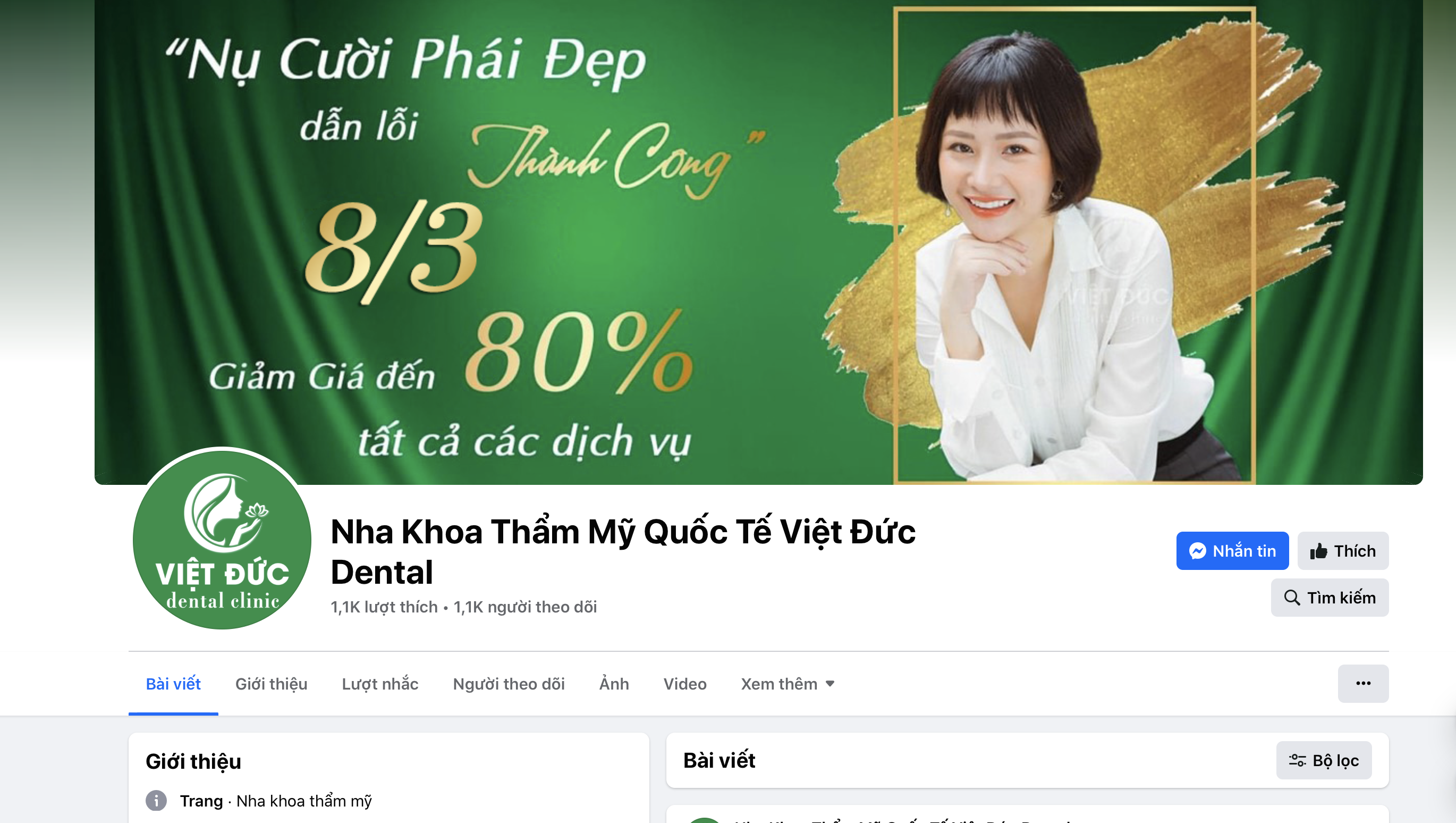 Quảng cáo nổ Nha Khoa Thẩm Mỹ Quốc Tế Việt Đức Dental bị xử phạt