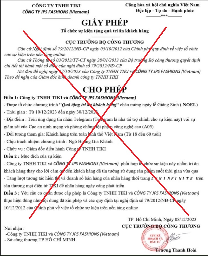 Cảnh báo văn bản giả mạo Cục Công nghiệp