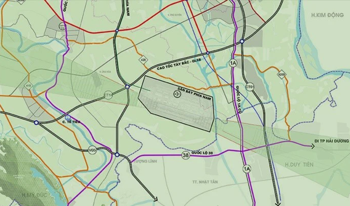 Thêm chi tiết cho thấy vị trí sân bay quốc tế thứ 2 của Hà Nội ở huyện Ứng Hòa
