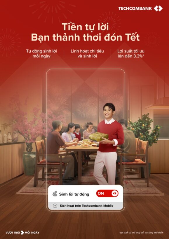 Techcombank Mobile đẩy mạnh tiện ích tài khoản thanh toán  Vừa sinh lời tự động, vừa linh hoạt chi tiêu