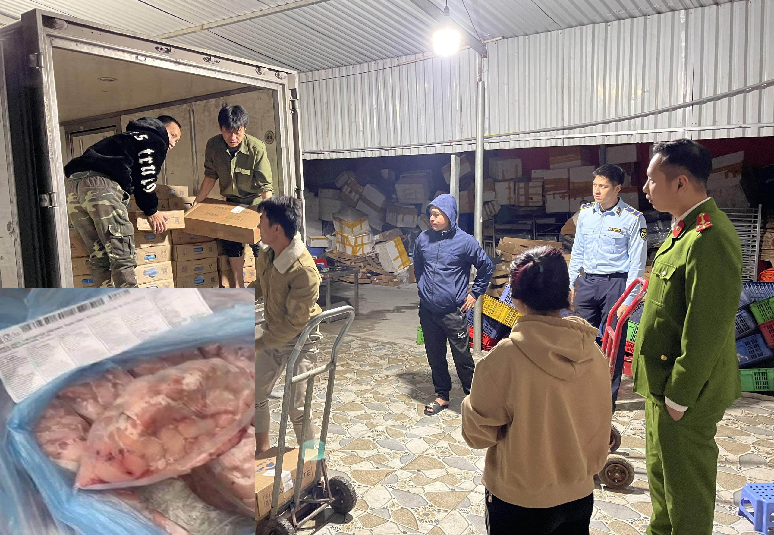 Hà Nội Phát hiện và tạm giữ 2,4 tấn Kê gà tây có dấu hiệu nhập lậu