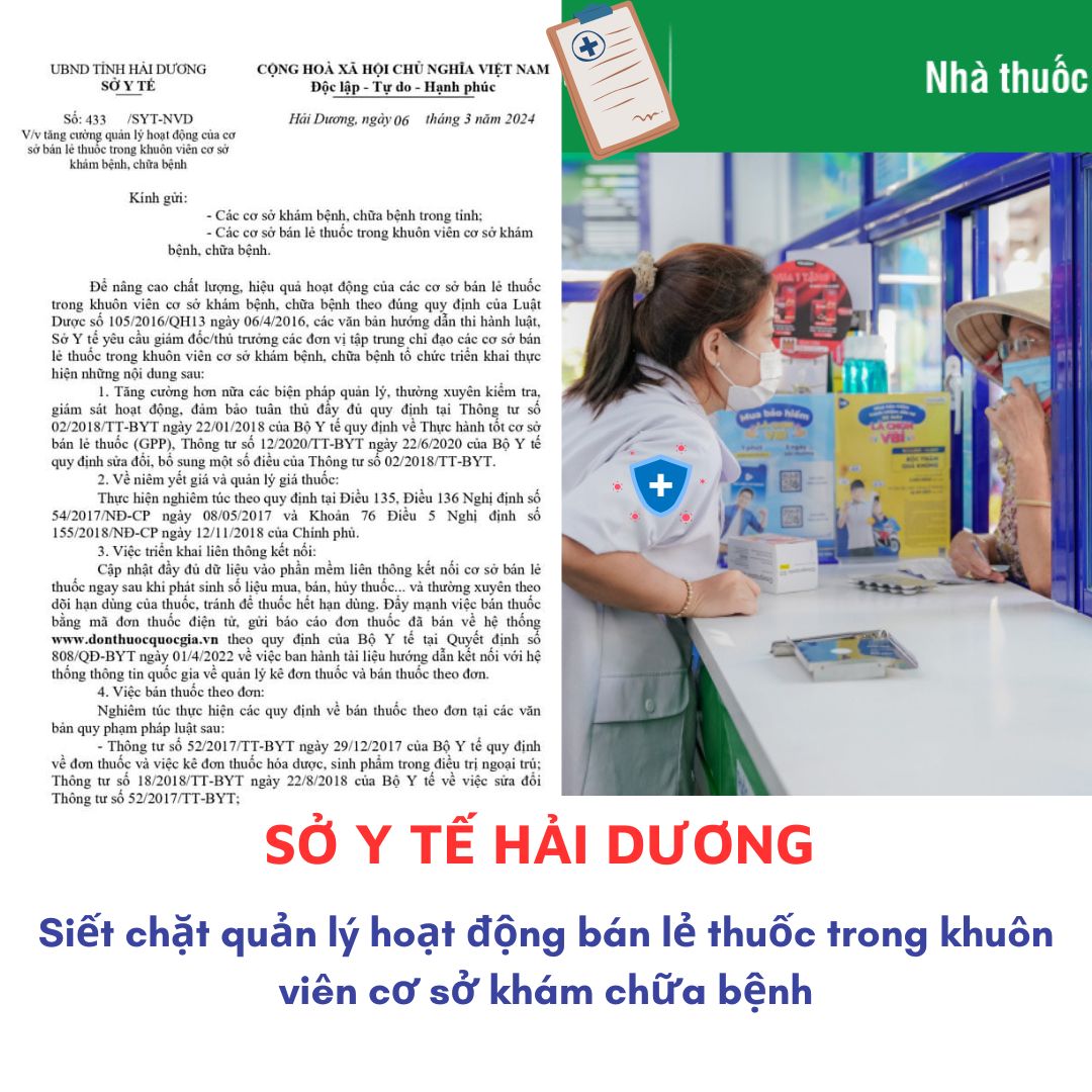 Hải Dương Siết chặt quản lý hoạt động bán lẻ thuốc trong khuôn viên cơ sở khám chữa bệnh