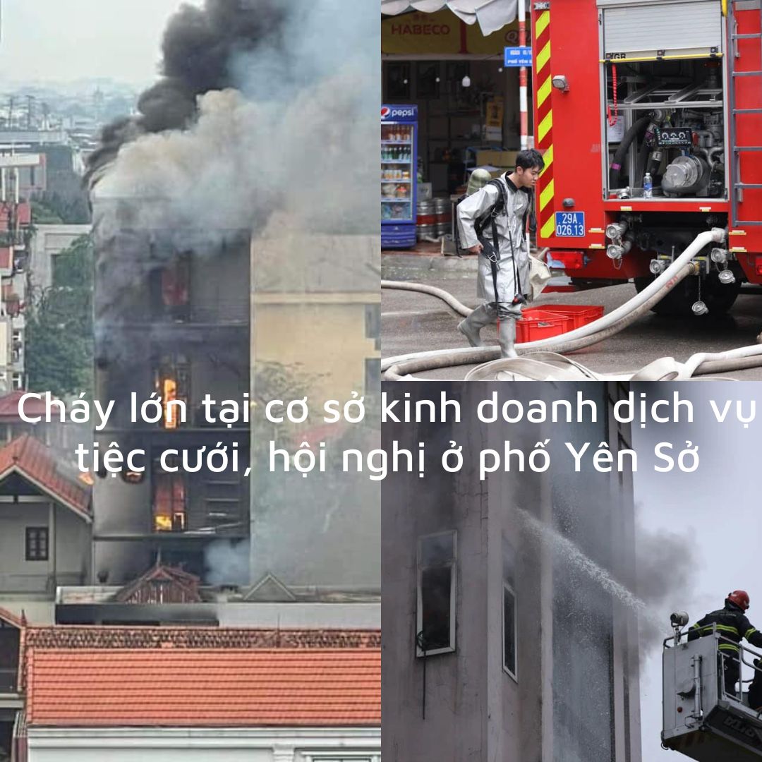 Hà Nội Cháy lớn tại cơ sở tổ chức sự kiện sau đó cháy lan sang 4 nhà dân