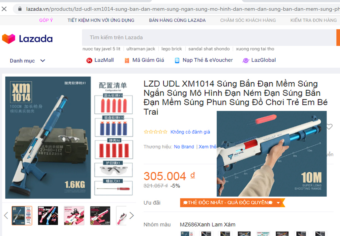 Đồ chơi mang tính bạo lực và thiếu an toàn bán đầy sàn thương mại điện tử