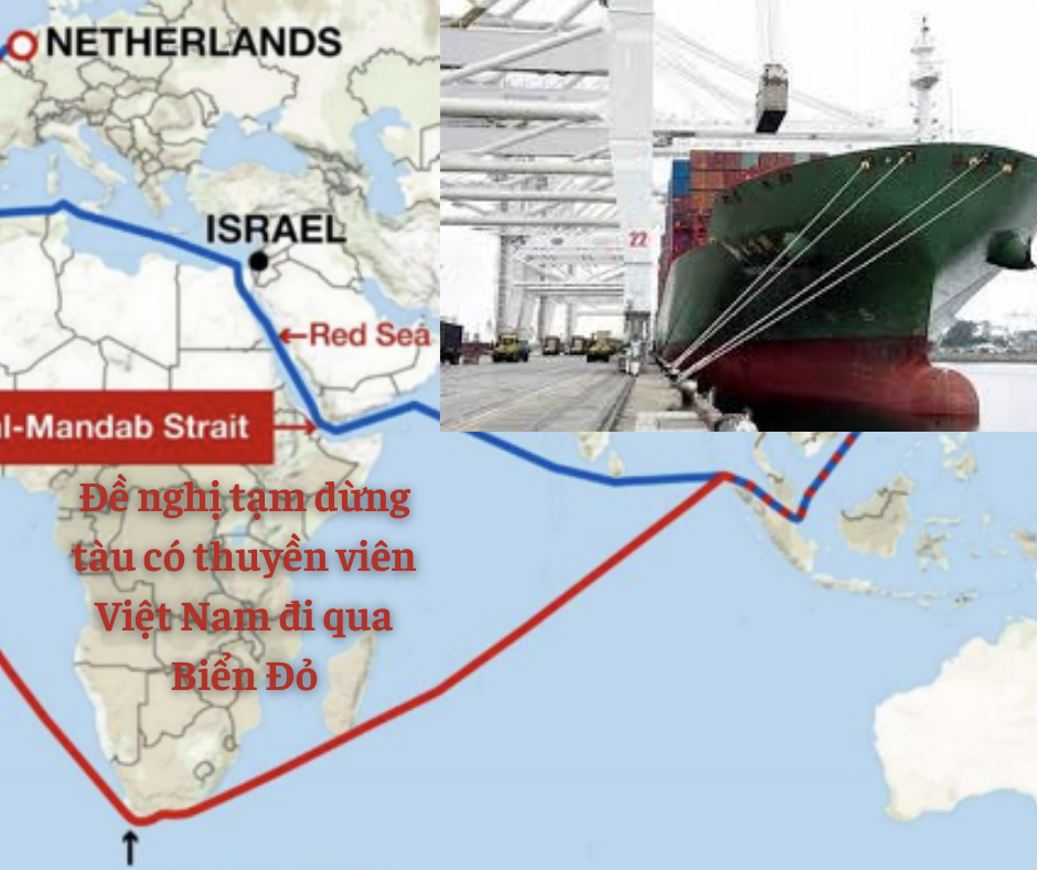 Đề nghị tạm dừng tàu có thuyền viên Việt Nam đi qua Biển Đỏ