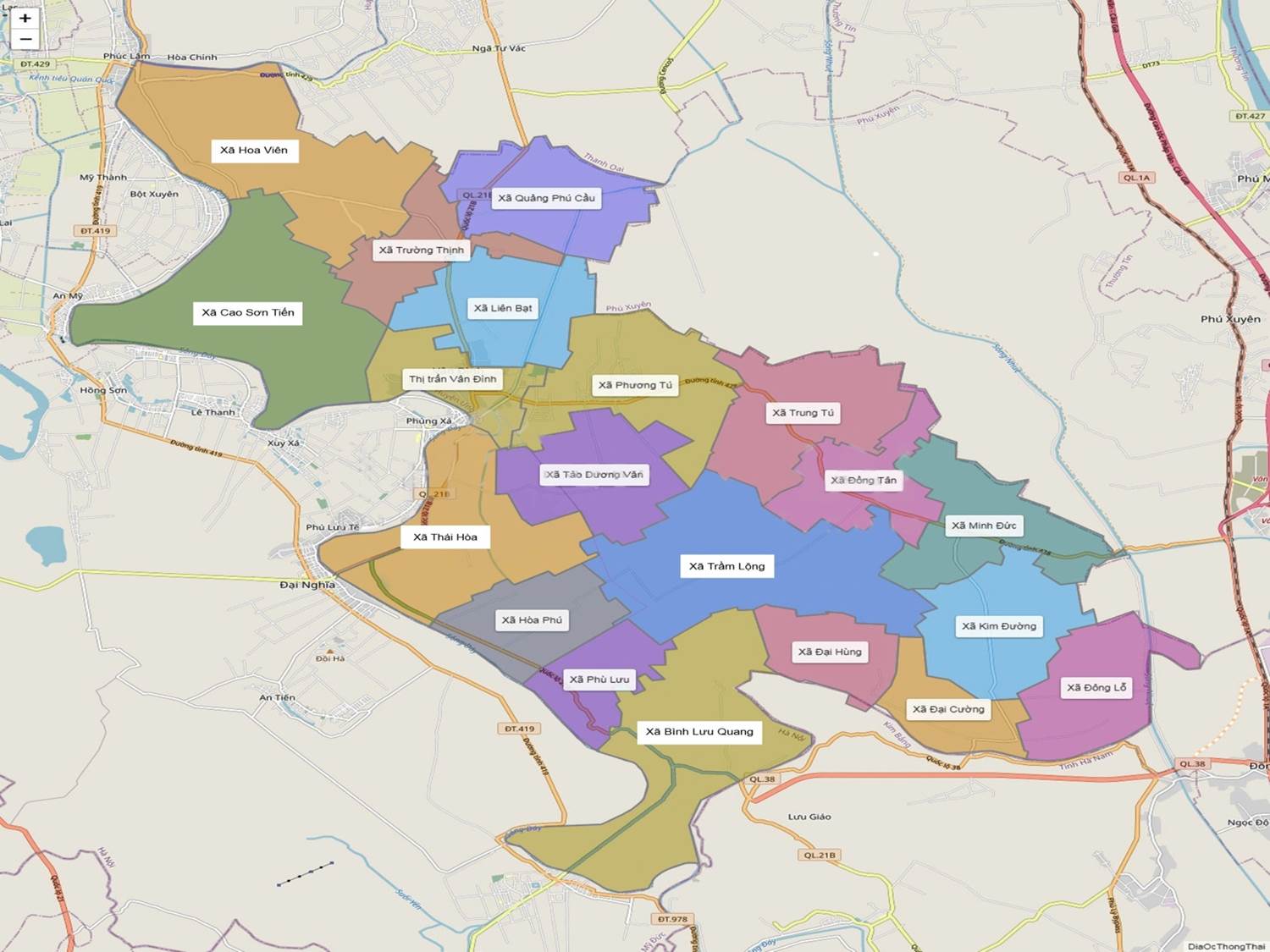 Phương án sắp xếp đơn vị hành chính cấp xã thuộc diện sắp xếp tại huyện Ứng hoà