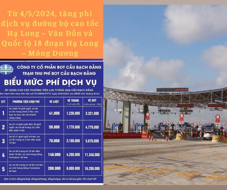 Các trạm BOT ở Quảng Ninh đồng loạt tăng giá từ 45