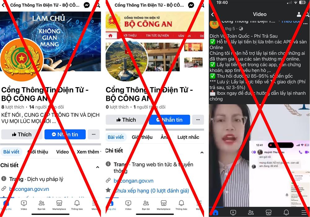 Cảnh báo thủ đoạn mạo danh Cổng Thông tin điện tử Bộ Công an để lừa đảo