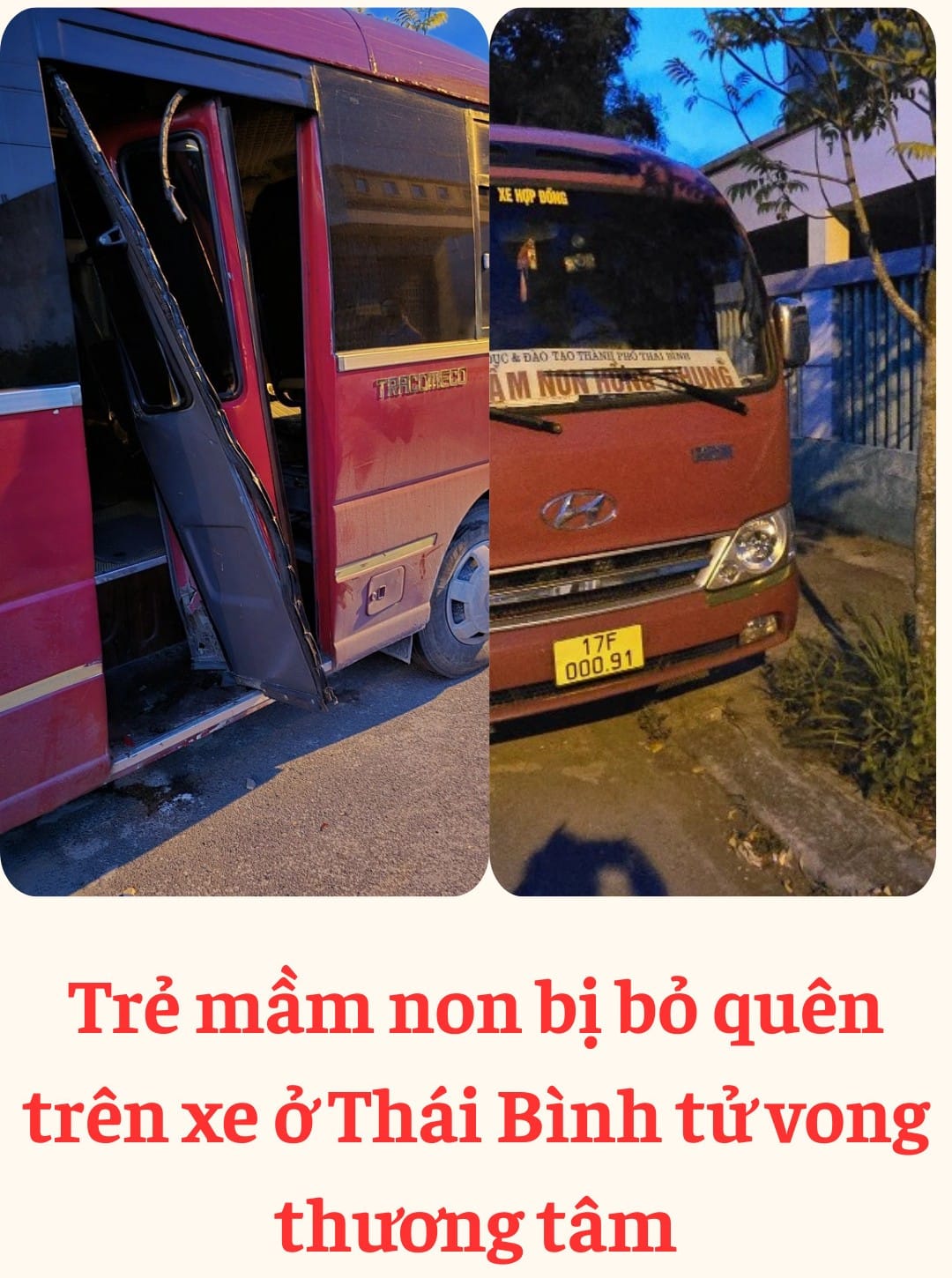 Thái Bình họp khẩn vụ trẻ em mầm non tử vong nghi bị bỏ quên trên ô tô