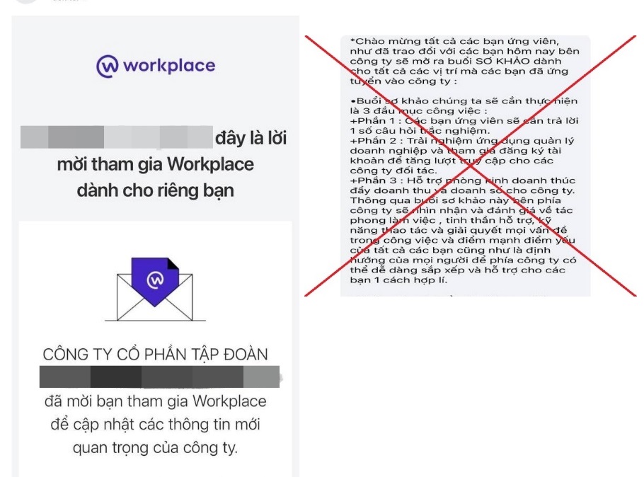 Cảnh giác khi làm nhiệm vụ online trên nền tảng Workplace