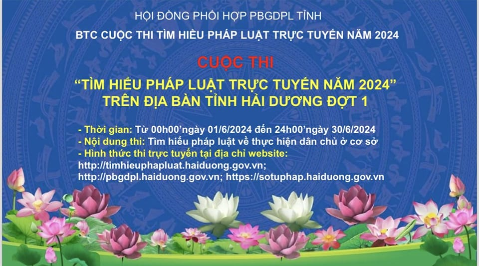 Hải Dương Phát động Cuộc thi “Tìm hiểu pháp luật trực tuyến năm 2024”