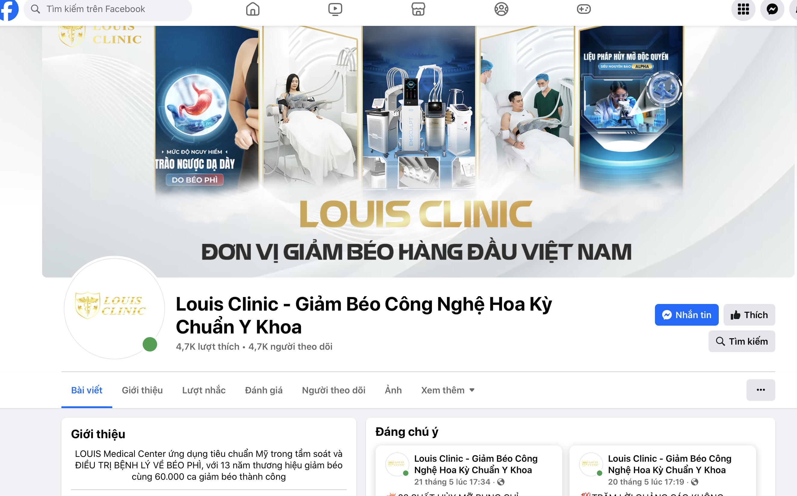 Louis Clinic - Giảm Béo Công Nghệ Hoa Kỳ Chuẩn Y Khoa bị phát hiện hoạt động “chui”