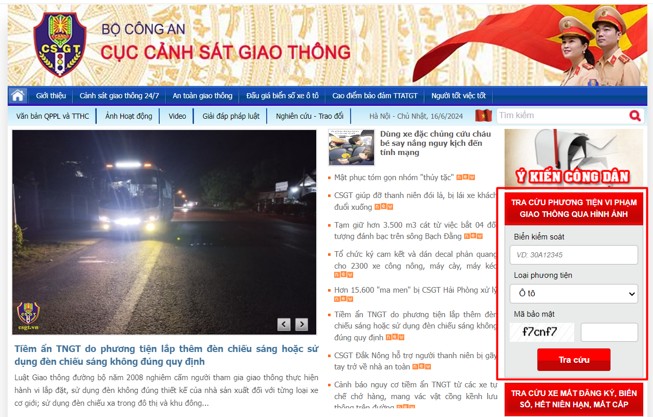 Hướng dẫn tra cứu thông tin phạt nguội trên toàn quốc