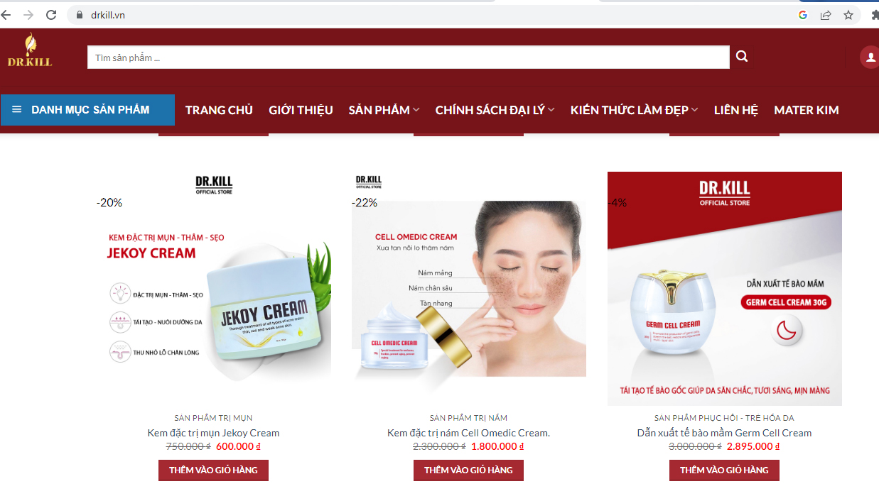 Nhiều bất thường trong phân phối mỹ phẩm DrKill