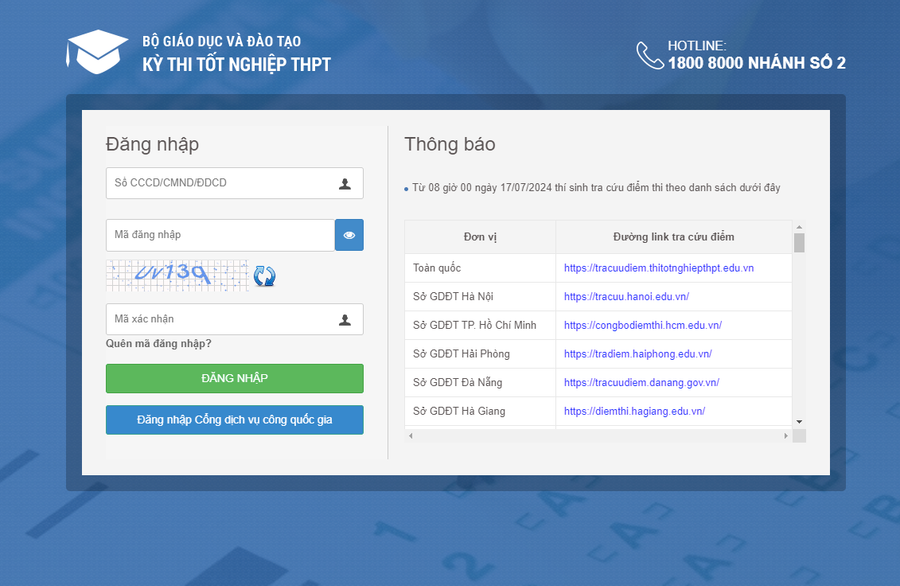 Hướng dẫn tra cứu điểm thi tốt nghiệp THPT năm 2024