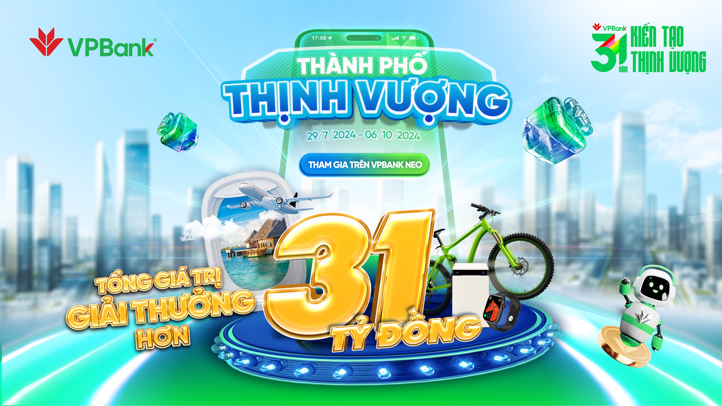 Tưng bừng chào tuổi 31, VPBank dành tặng cho khách hàng 31 tỷ đồng quà tặng dịp sinh nhật 