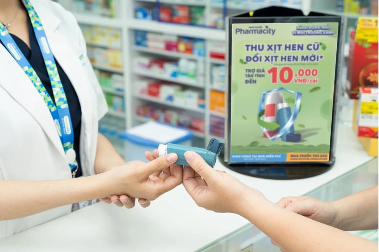 Pharmacity thu được hơn 20.000 ống hít trị hen sau 3 tháng triển khai chương trình “Thu xịt hen cũ – Đổi xịt hen mới”