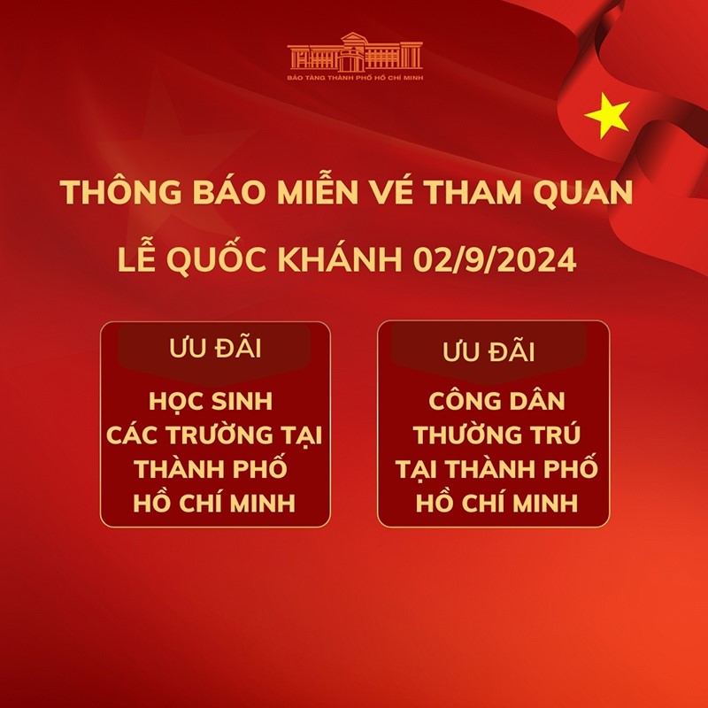 Bảo tàng TPHCM miễn vé tham quan dịp lễ Quốc khánh 29