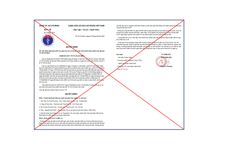 Cảnh giác với thủ đoạn giả mạo Thanh tra Sở Y tế TPHCM