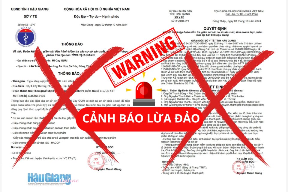 Cảnh báo thủ đoạn giả danh các Đoàn thanh tra, kiểm tra an toàn thực phẩm