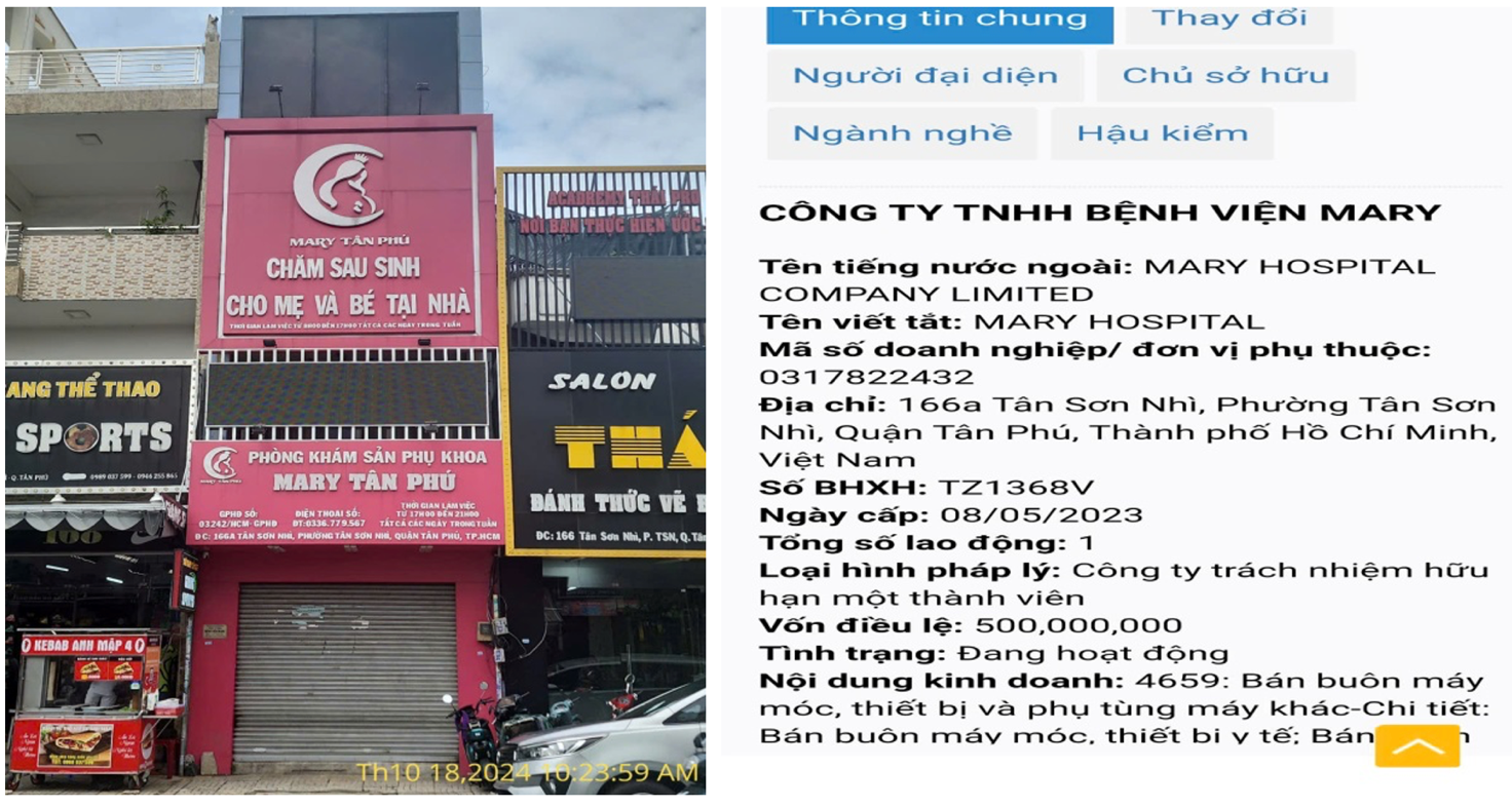 Phát hiện nhiều sai phạm tại Phòng khám sản phụ khoa Mary Tân Phú