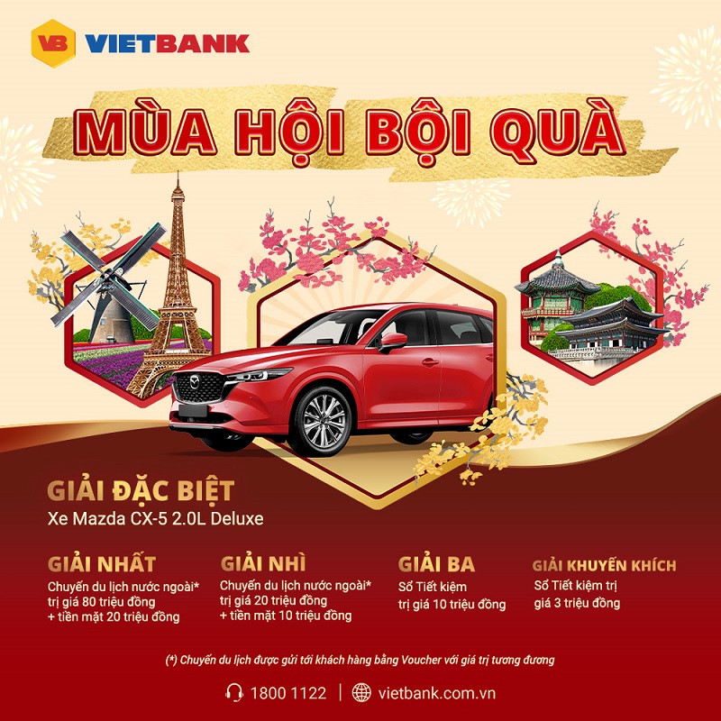Nhiều giải thưởng lớn được VietBank trao tới 71 khách hàng may mắn