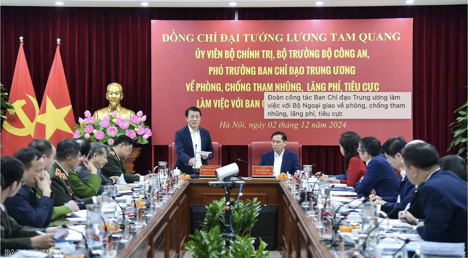 Đoàn công tác Ban Chỉ đạo Trung ương làm việc với Bộ Ngoại giao về phòng, chống tham nhũng, lãng phí, tiêu cực