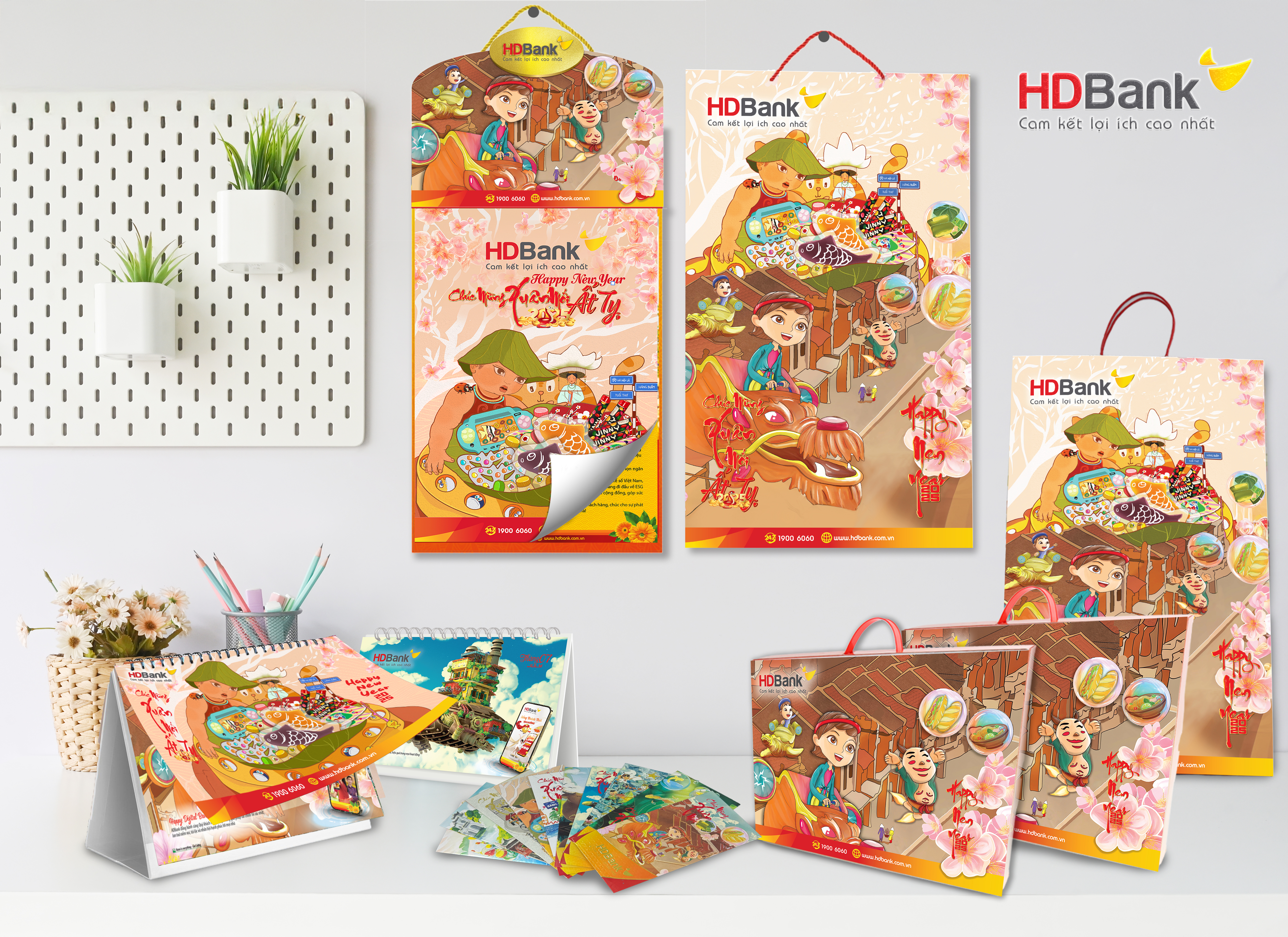 Bộ lịch HDBank 2025 35 năm mùa xuân hành động Tết Xanh vững bền