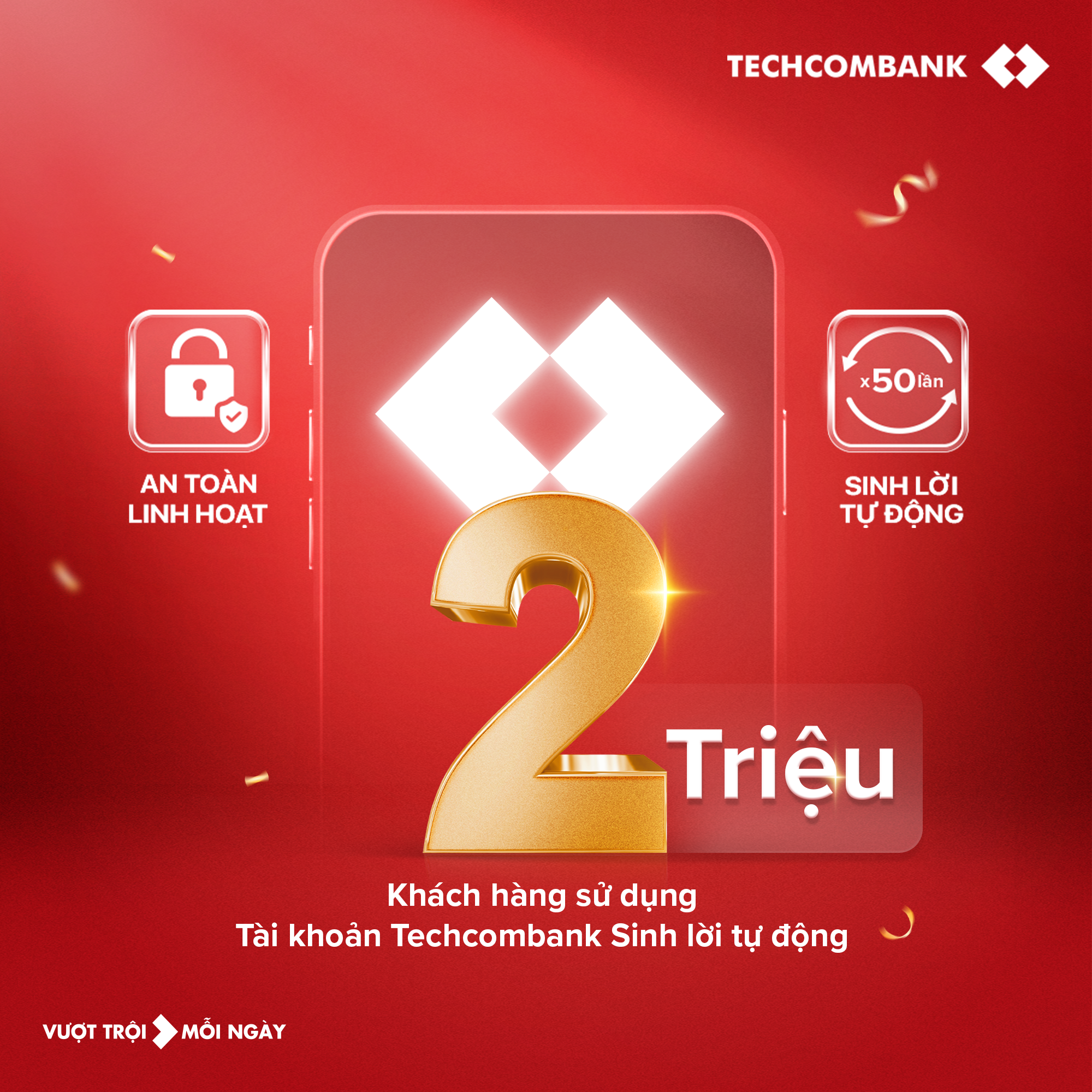 Hơn 2 triệu khách hàng đã bật sinh lời tự động cùng Techcombank