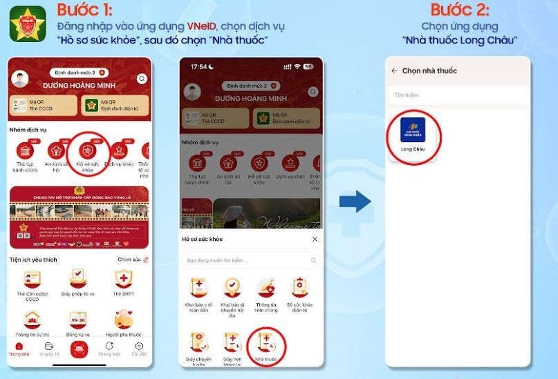 Cách mua thuốc trực tuyến trên ứng dụng VNeID