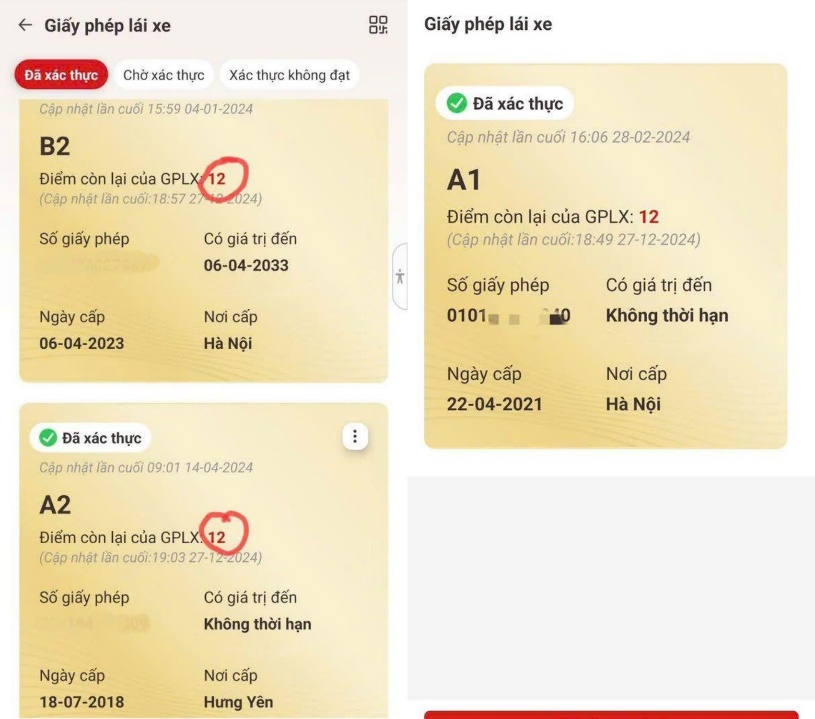 Cảnh giác thủ đoạn lừa đảo cài đặt dịch vụ công được cấp 12 điểm giấy phép lái xe