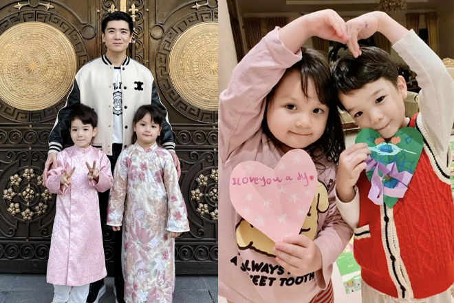 Cặp cháu song sinh của Bầu Hiển càng lớn càng yêu, lộ rõ khí chất hào môn