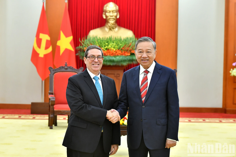 Tổng Bí thư Tô Lâm tiếp Bộ trưởng Ngoại giao Cuba Bruno Rodríguez Parrilla